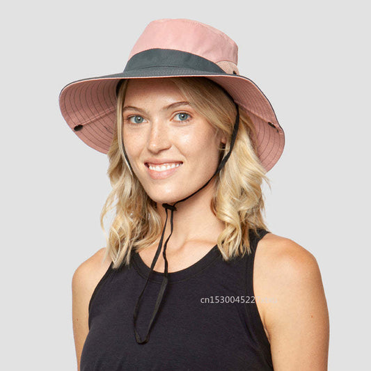 Hair/ Girls Ponytail Summer Sun Hat Wide Brim UV Protection